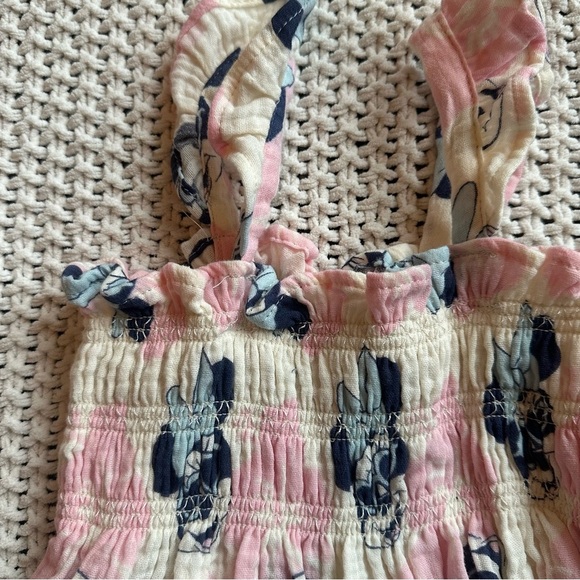 Minnie Mouse NEW Disney Pink Smocked Gauze Tiered Girls Toddler Sundress Sz 18m - Picture 2 of 4